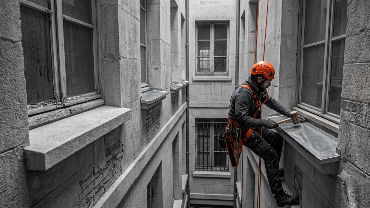 Façonnage et soudure zinc sur toiture